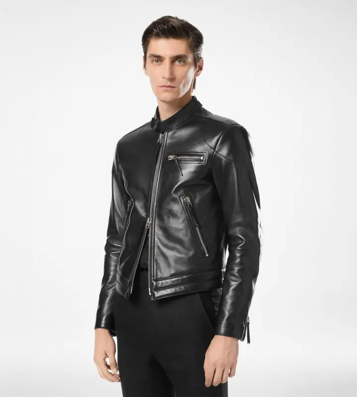 NAPPA GRAIN LEATHER BIKER BLACK online